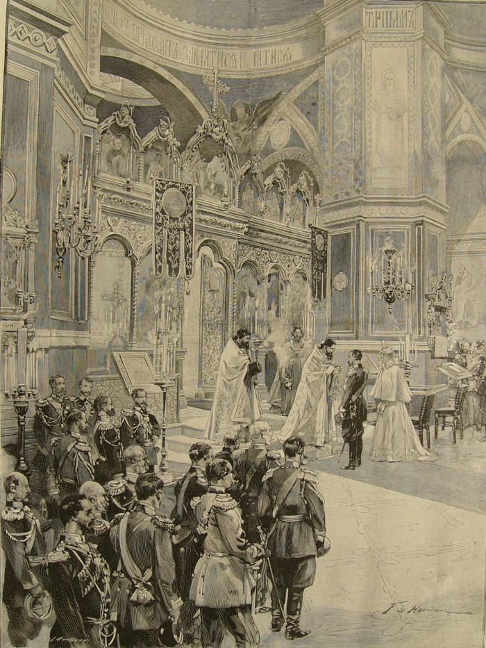Le tzar dans la cathédrale saint Alexandre-Nevsky, à Paris